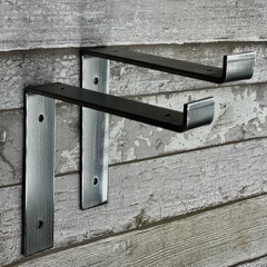 Pair of 'Down Style' Scaffold Shelf Brackets Bare Finish - 9' Boards